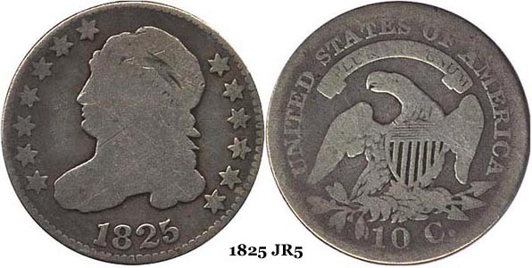 1825 JR5 Capped Bust Dime