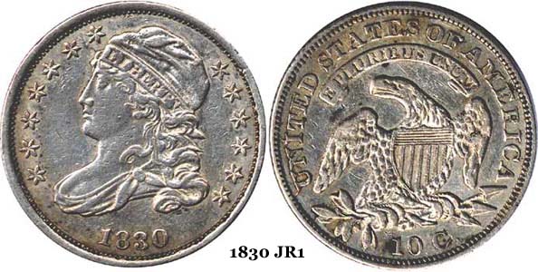 1830 JR1 Capped Bust Dime