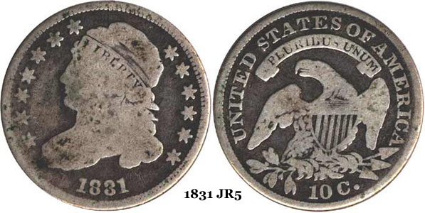 1831 JR5 Capped Bust Dime