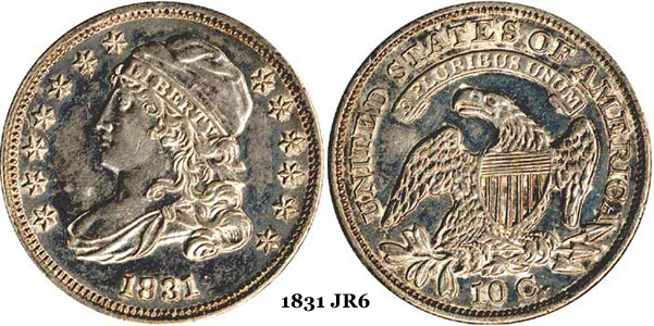 1831 JR6 Capped Bust Dime